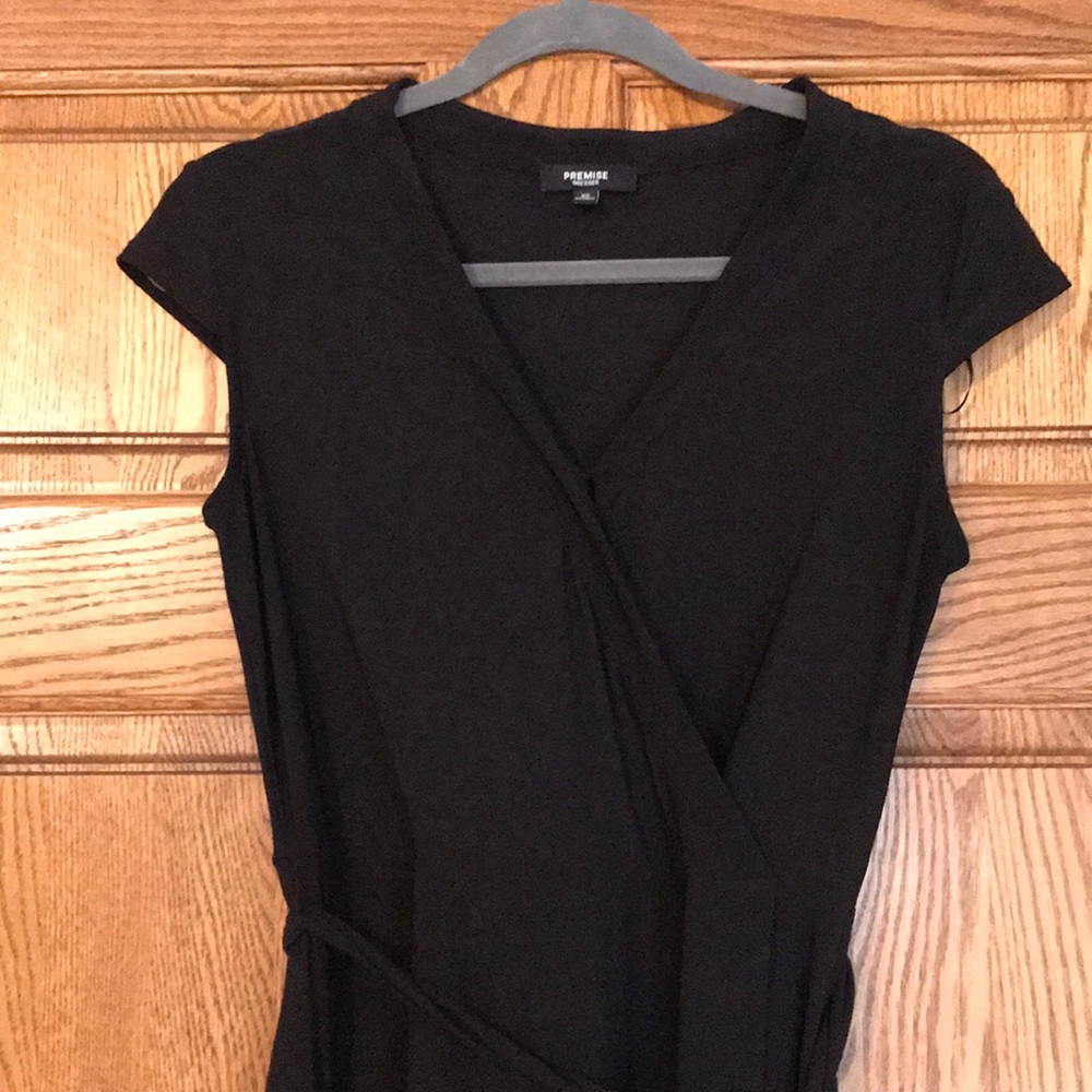 Premise Cap Sleeve Faux Wrap Dress